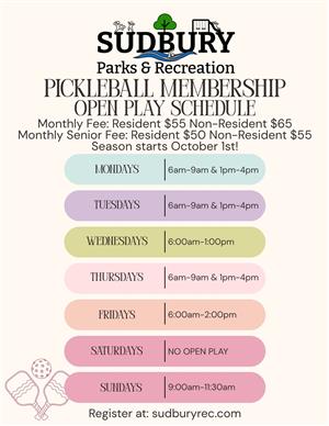 Open Play Schedule